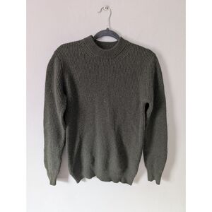 Hartford 1979 Cashmere Wool Olive Green Ribbed Crewneck Sweater Size Medium